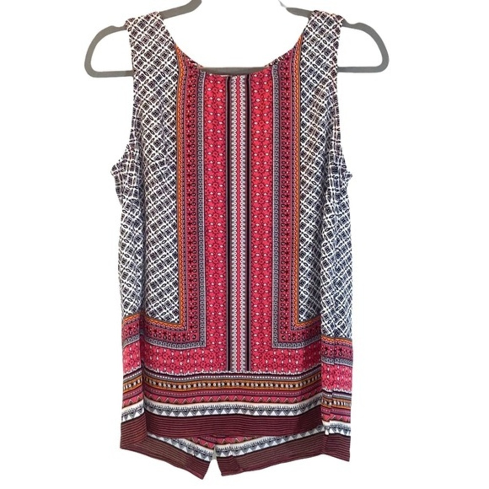 Cynthia Rowley size S coral BOHO button back lightweight sleeveless blouse top